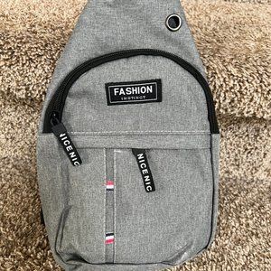 Fashion Instinct Grey Canvas Shoulder / Cross Body Sport Nylon Bag.